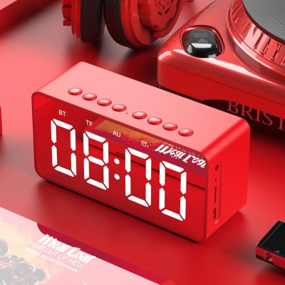 New Arrival Portable wireless charging alarm clock bluetooth speaker